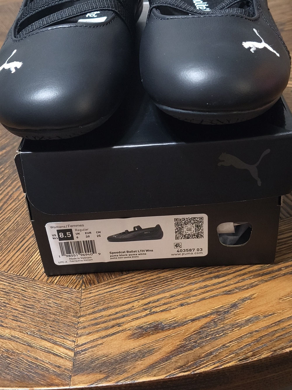 Puma Black Speedcat Ballet Flats with White Logo - Picture 4 of 6